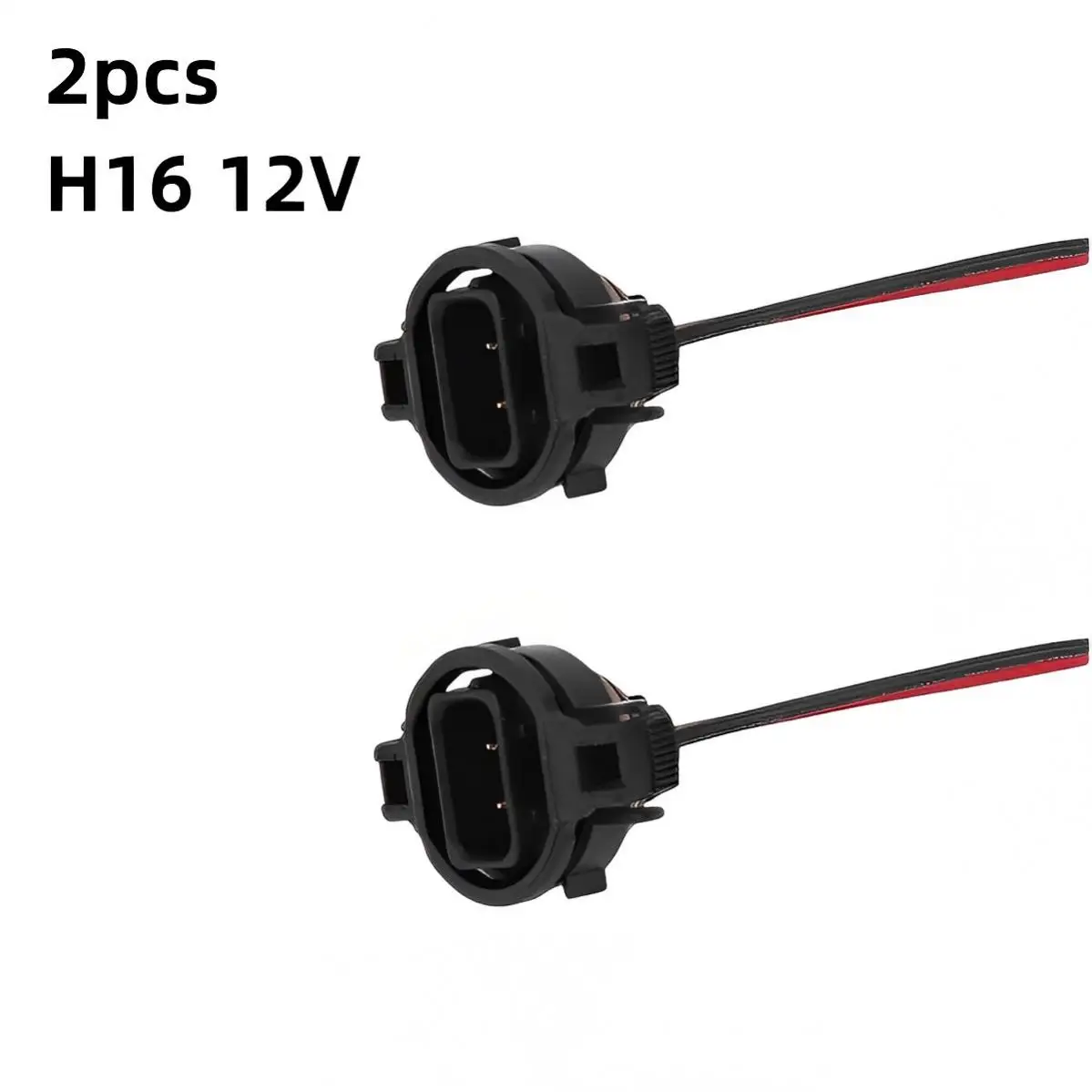 

2pcs H16 12V Right Angle Car Light Bulb Extension Socket Holder Adapter Wiring Harness Connector for Taillight/Headlight