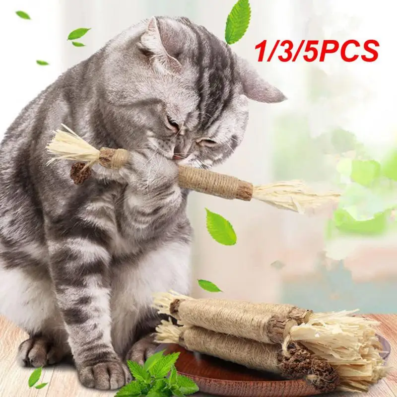 

1/3/5PCS Molar Stick Remove Plaque Pet Supplies Toys Plant Crude Fiber Clear Bad Breath Lafite Grass Cat Toy Cats Chew Toys