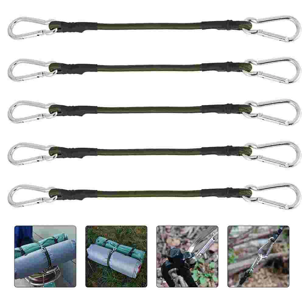 

Outdoor Carabiner Elastic Rope Band Tent Lanyard 8mm Camping Clothesline Luggage Binding Packing Belt Ropes