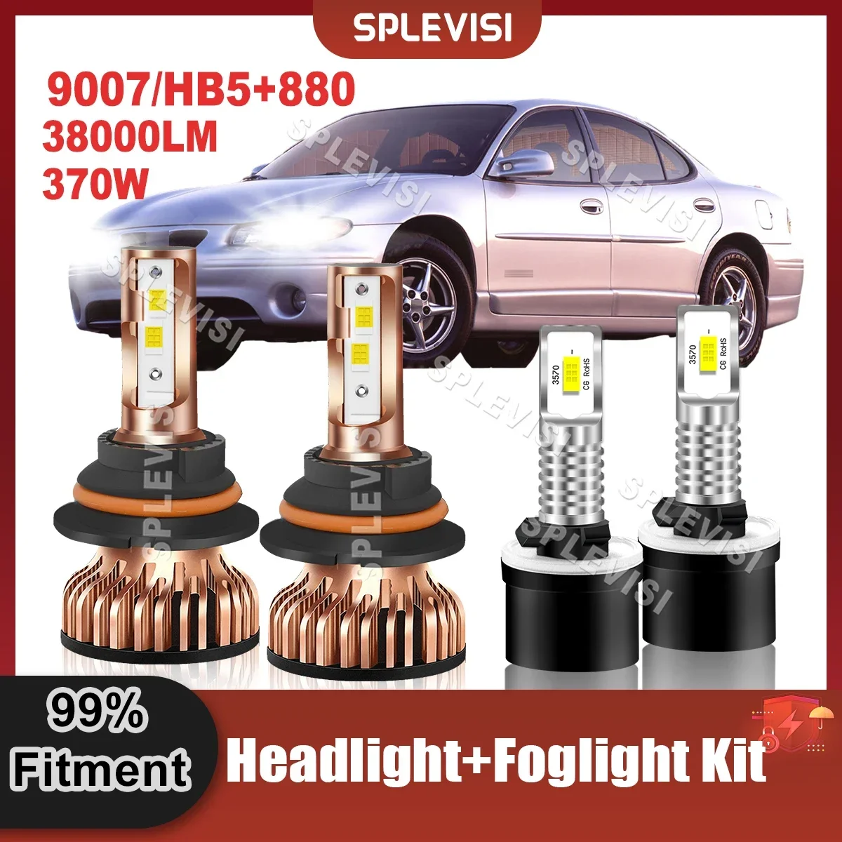 

Auto Lamp LED Headlight High Low Beam 9007/HB5+880 Foglamp 370W Kit For Pontiac Grand Prix 1997 1998 1999 2000 2001 2002 2003
