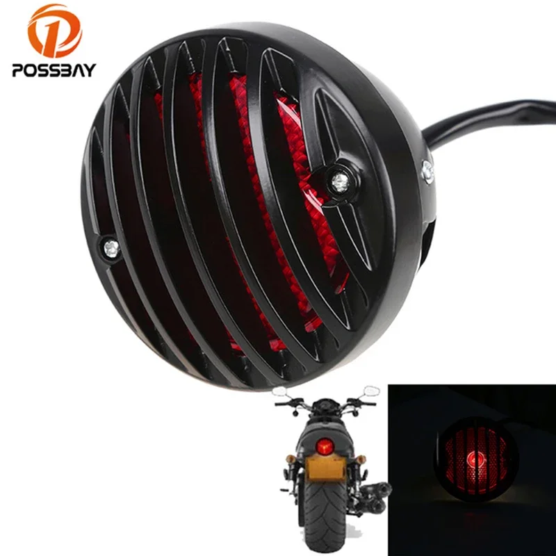 POSSBAY Universal Motorcycle Tail Light Accessories Round Grill Rear Brake Lights Red for Honda Suzuki Yamaha Cafe Racer Lamp
POSSBAY Universal Motorcycle Tail Light Accessories Round Grill Rear Brake Lights Red for Honda Suzuki Yamaha Cafe Racer Lamp