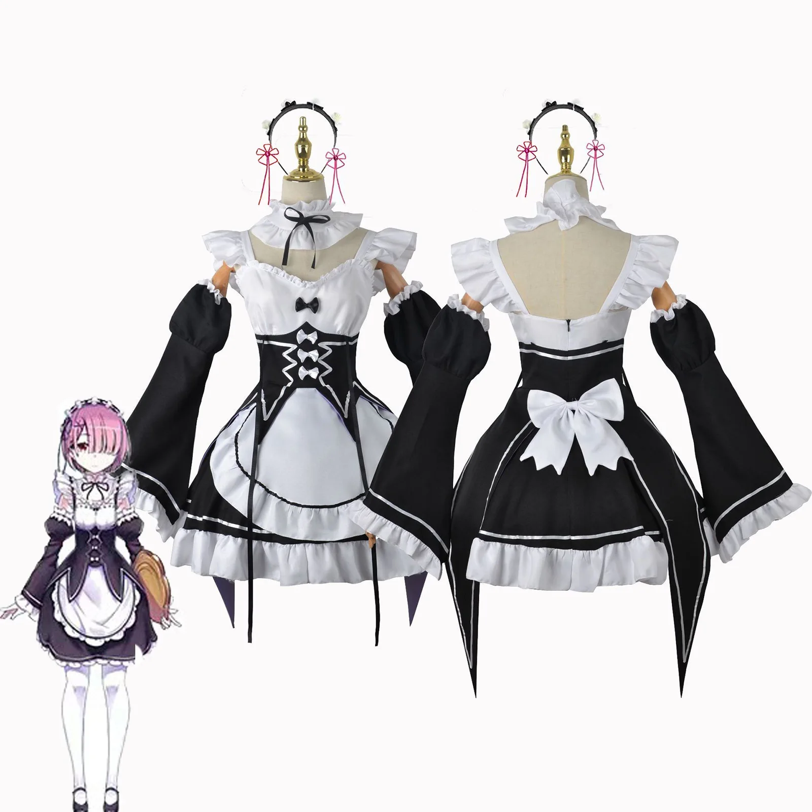 Anime Sister Ram Rem Cosplay Costume Re:zero Kara Hajimeru Isekai Seikatsu Black Girls Maid Uniform Women Apron Dress Halloween
Anime Sister Ram Rem Cosplay Costume Re:zero Kara Hajimeru Isekai Seikatsu Black Girls Maid Uniform Women Apron Dress Halloween