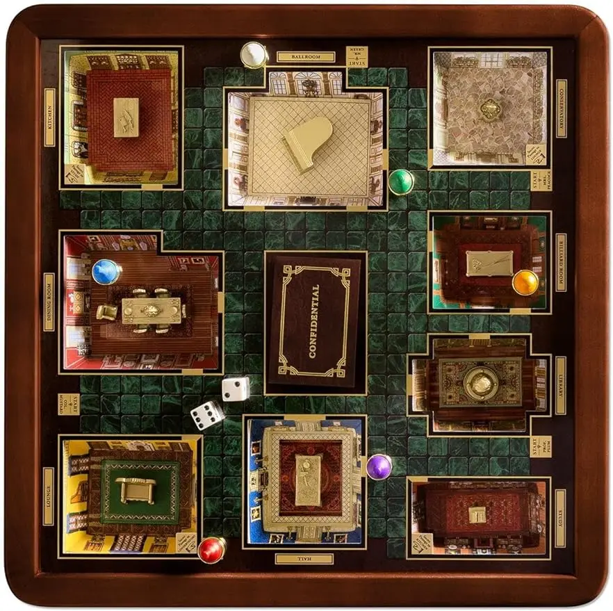 

Clue Luxury Edition Board Game by Winning Solutions with Gold Foil-Stamped Board, Deluxe Storage Box and Accessories