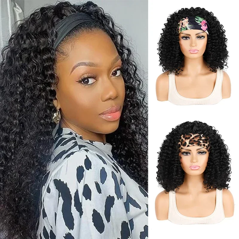 Afro Kinky Curly Headband Wigs for Women Natural Synthetic Curly Wig with Head Band Halloween Costume Cosplay Hair
Afro Kinky Curly Headband Wigs for Women Natural Synthetic Curly Wig with Head Band Halloween Costume Cosplay Hair