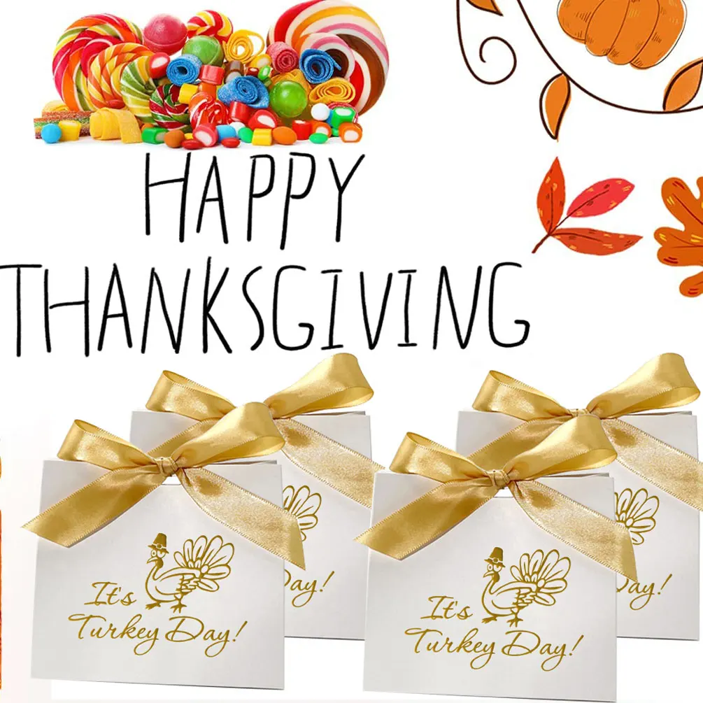 It's Turkey Day Gift Boxes Paper Bakery Candy Boxes with Ribbon Goodie Thanksgiving Party Treat Goody Boxes for Candy Chocolate
It's Turkey Day Gift Boxes Paper Bakery Candy Boxes with Ribbon Goodie Thanksgiving Party Treat Goody Boxes for Candy Chocolate