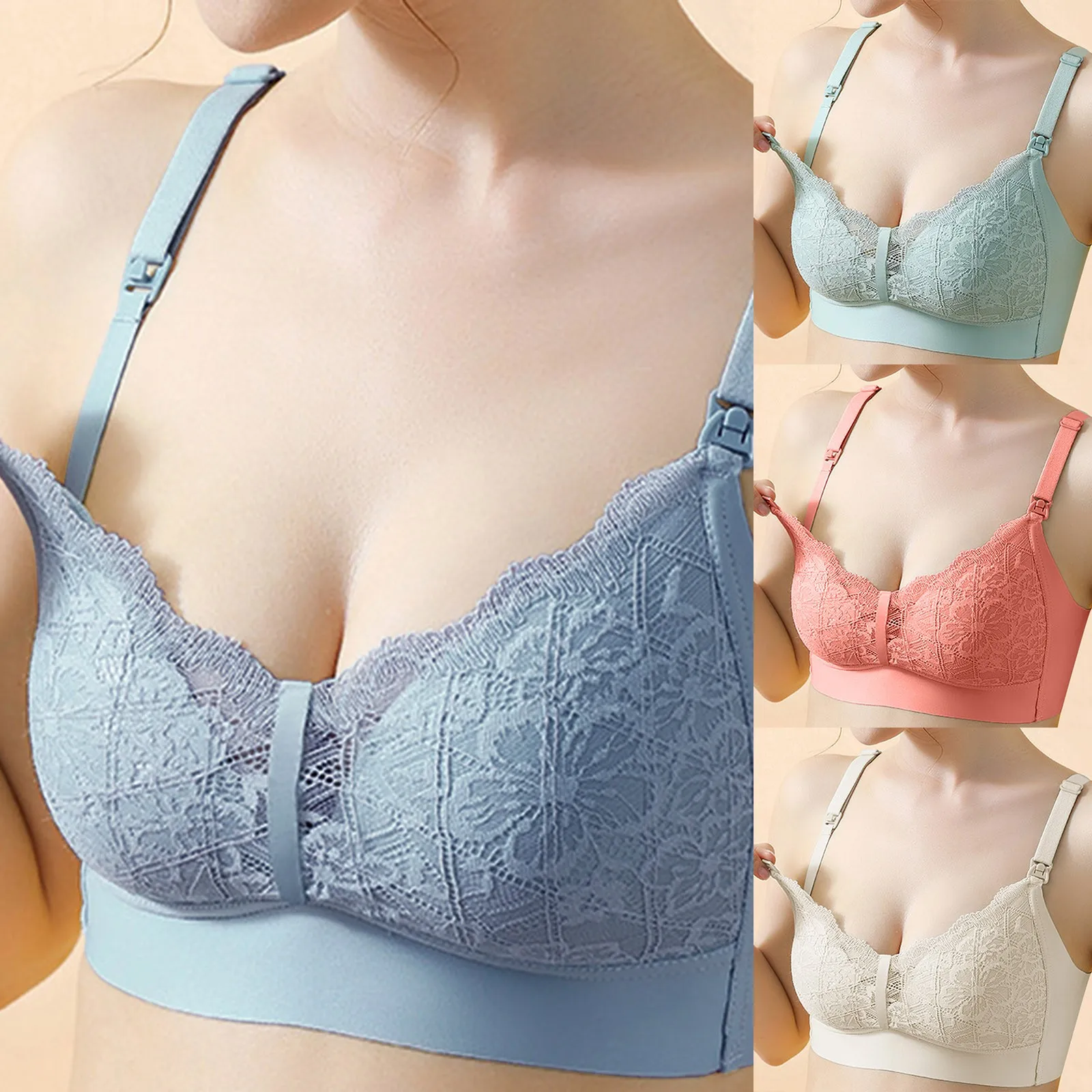 Women's Sexy Open Button No Steel Ring Lace Strapping Breastfeeding Gathering Sagging And Closing Breast Bra Back Bra 
Women's Sexy Open Button No Steel Ring Lace Strapping Breastfeeding Gathering Sagging And Closing Breast Bra Back Bra