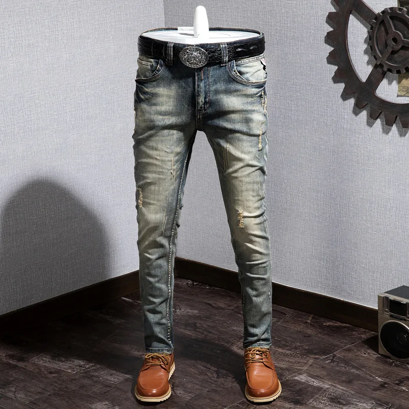 Vintage Worn Yellow Jeans Men Spring and Summer New Fashion Brand Men's Pants Korean Youth Slim Fit Cotton Elastic Men's Jeans
Vintage Worn Yellow Jeans Men Spring and Summer New Fashion Brand Men's Pants Korean Youth Slim Fit Cotton Elastic Men's Jeans