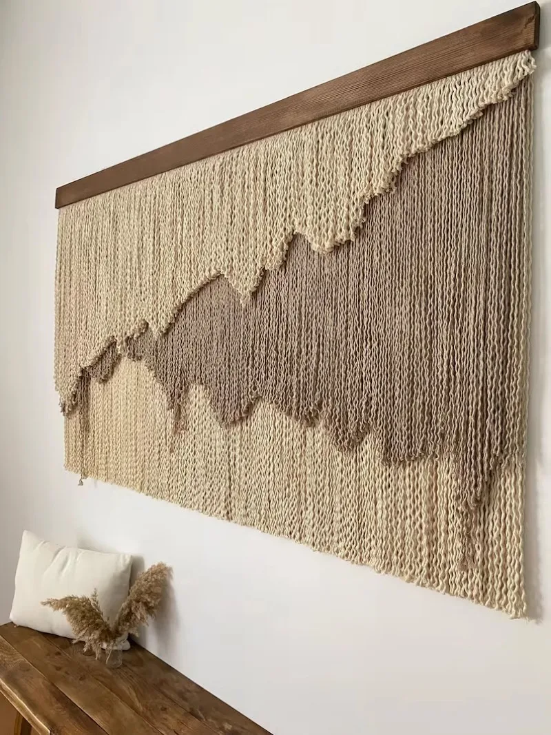 Natural Handwoven Wall Tapestry - Minimalist Home Art 3 S797ca43c1a8d4324bced8e2a12a4a120L