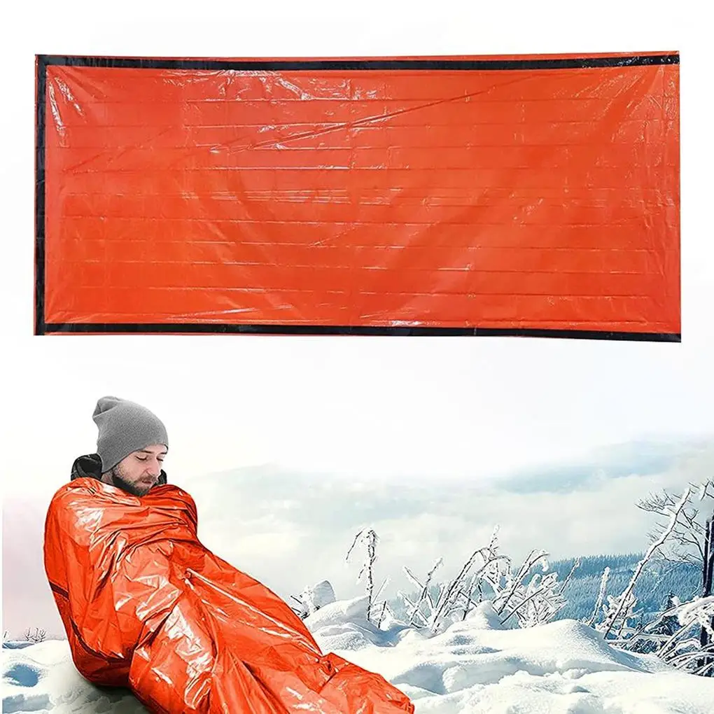 

Survival Sleeping Bag Body Warmer Orange Outdoor Picnic Traveling Fishing Backpacking Emergency First Aid Thermal