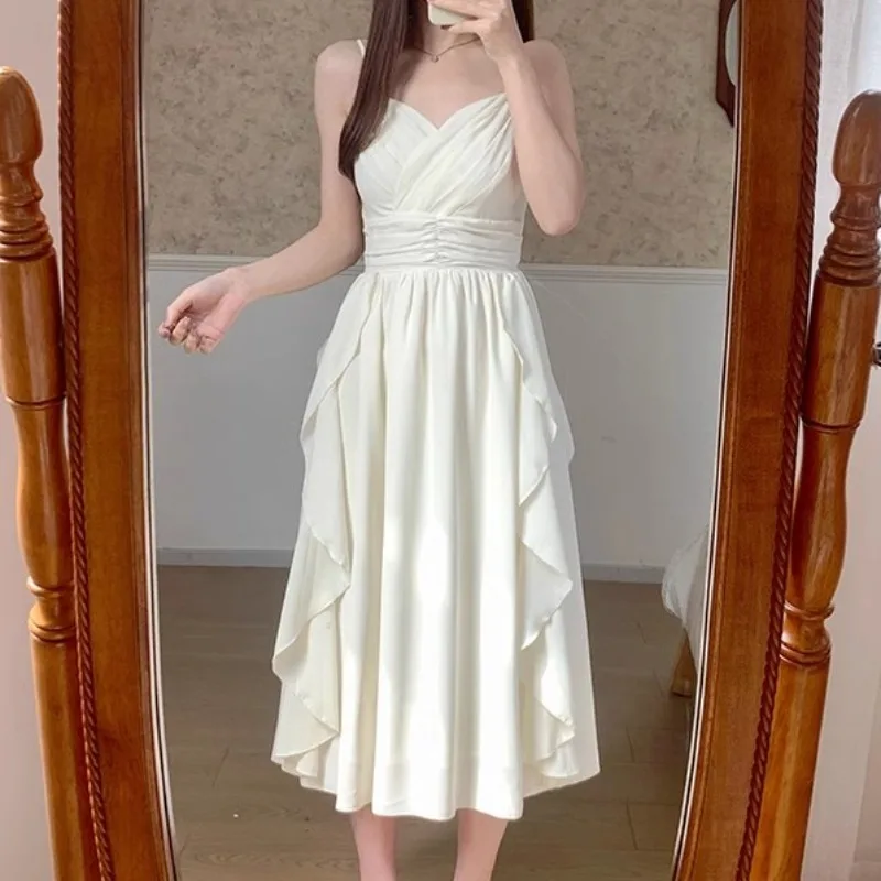 Apricot Ruffles Elegant Women Dress V-neck Spaghetti Strapped Streetwear Vestidos Sleeveless Holiday Party Dress Bodycon
Apricot Ruffles Elegant Women Dress V-neck Spaghetti Strapped Streetwear Vestidos Sleeveless Holiday Party Dress Bodycon