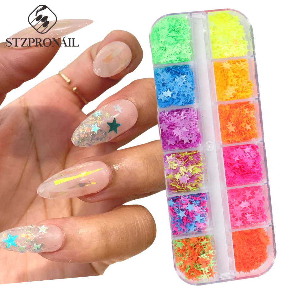 12 Grid Star Glitter Nail Art Sequins Colorful Holographics Slices Paillette Laser Spangles Ultra-thin Decoration Manicure S126
12 Grid Star Glitter Nail Art Sequins Colorful Holographics Slices Paillette Laser Spangles Ultra-thin Decoration Manicure S126