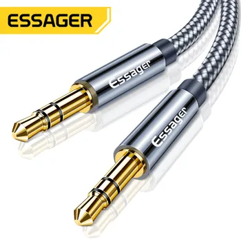 Essager-Aux 케이블 스피커 와이어 3.5mm 잭 오디오 케이블 자동차 헤드폰 어댑터, 남성 잭 3.5mm 코드 삼성 샤오미 상품 이미지