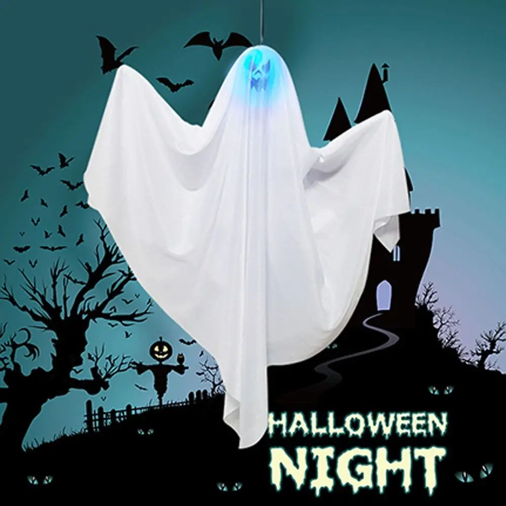 

Polyester Halloween Hanging Ghosts Decoration Creative LED Scene Prop Ghost Windsock Halloween Ornaments Halloween