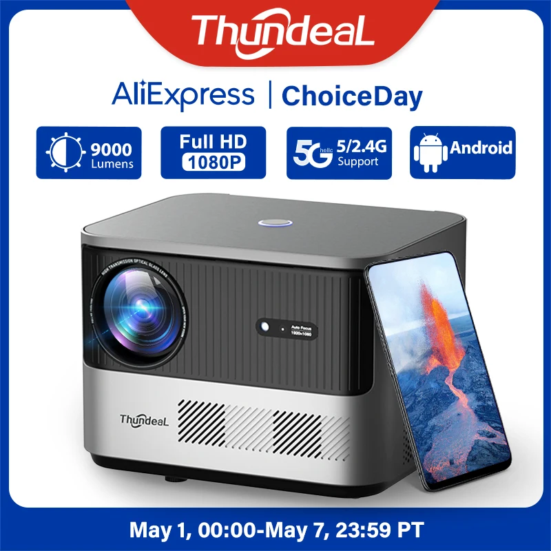 

ThundeaL TDA6 Full HD Projector 1080P 2K 4K Video Home Theater Auto Focus 5G WiFi Android Projector TDA6W 3D Portable Proyector