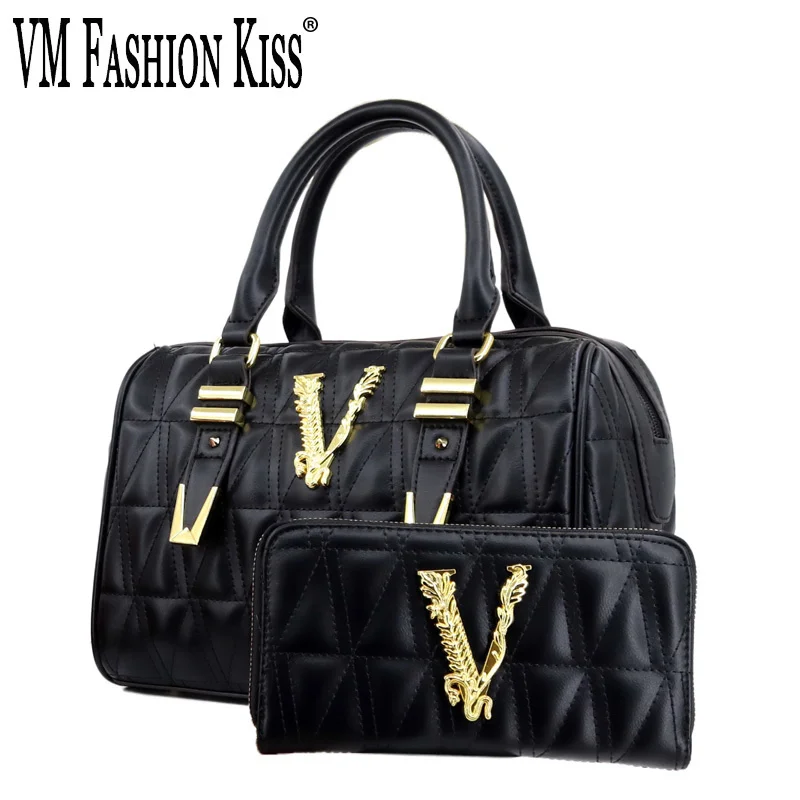 

VM FASHION KISS Handbags And Wallet Set NO LOGO Classic Luxury Microfiber Women Handbag 2022 Trends Top-Handle Bag Shoulder Bag