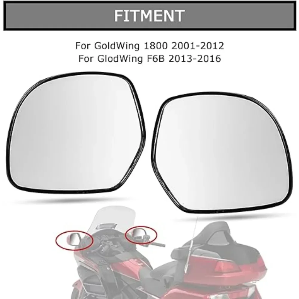 

Motorcycle Side Rear view Mirrors for GoldWing 1800 2001-2012 and For Honda GL1800 2001-2012 and for GL F6B 2013-2016