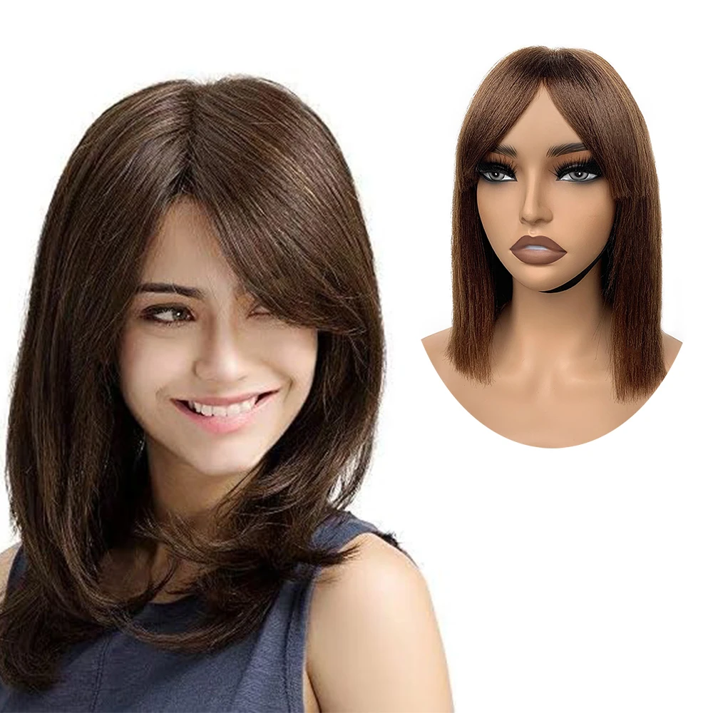 

Bone Straight Short Bob Human Hair Wigs with Bangs 10inch Brazilian Remy Bob Wigs Transparent Part Lace Front Human Hair Wig 33#