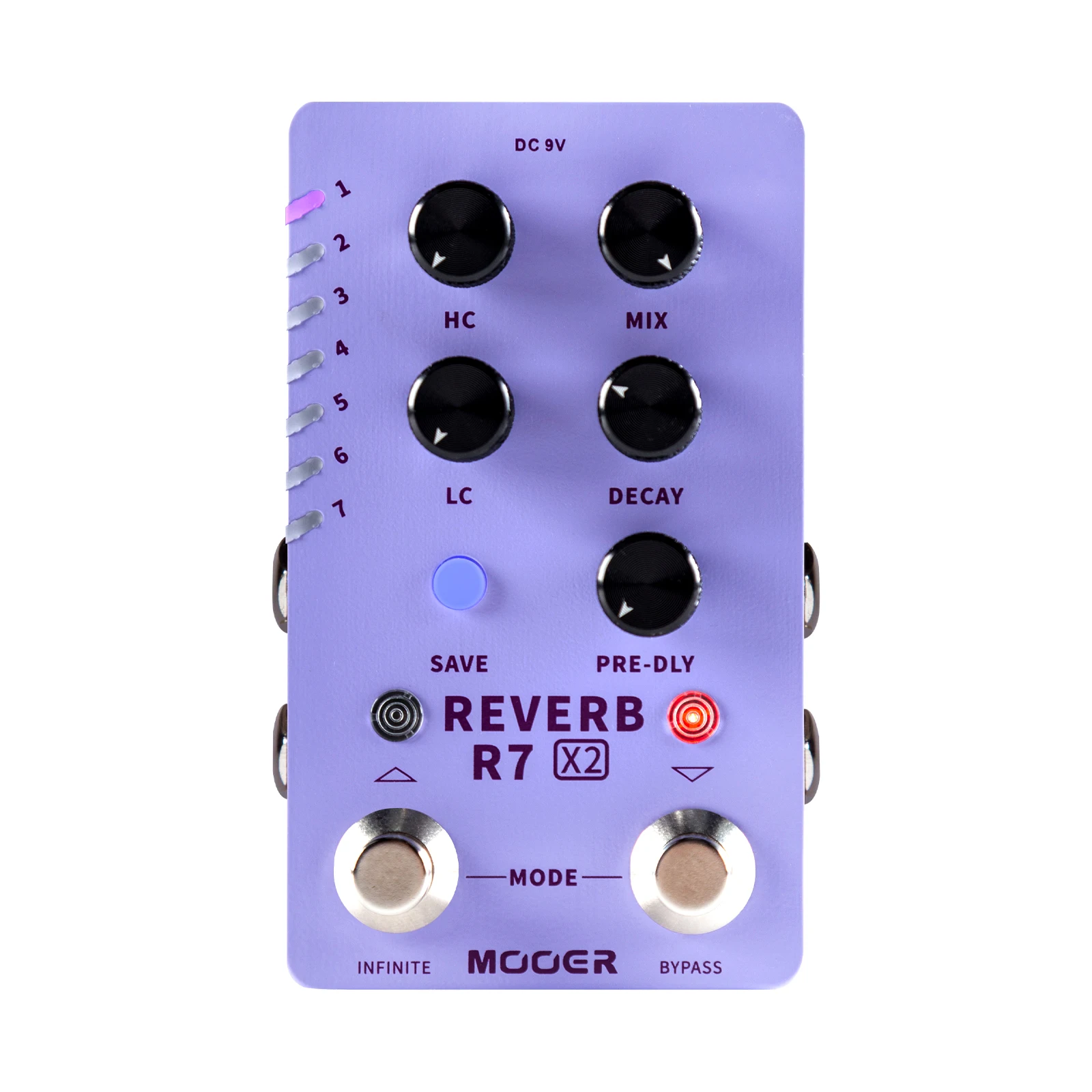 

MOOER R7 Reverb X2 Guitar Effect Pedal Dual Footswitch Stereo Reverb Pedal Effect with 14 Built-in Different Reverbs Effects