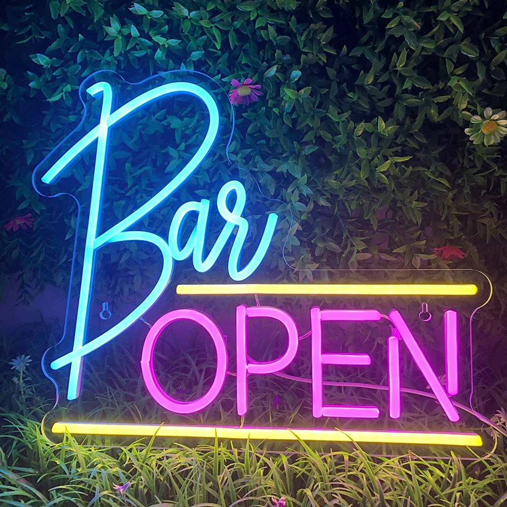 

Bar Open Neon Sign Shop Welcome Signs Wall Decorations USB Powered Board Led Lights For Business Beer Pub Tavern Party Club Lamp