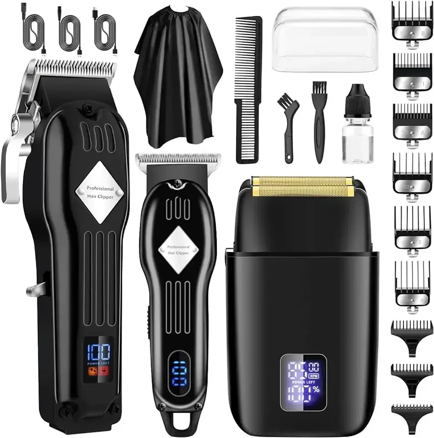 

Hair Clippers Set Electric Shavers Cordless Beard Trimmer Men's Beard Grooming Kit Professional Electric Razor Barber