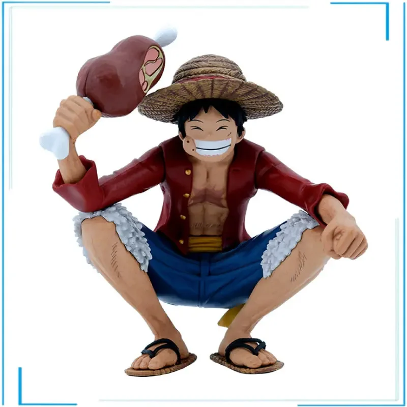 

One Piece Luffy Eat Meat Figure Anime Wano Country Luffy Japanese anime PVC Collect Figurine Doll Cute Toys for Children Toy