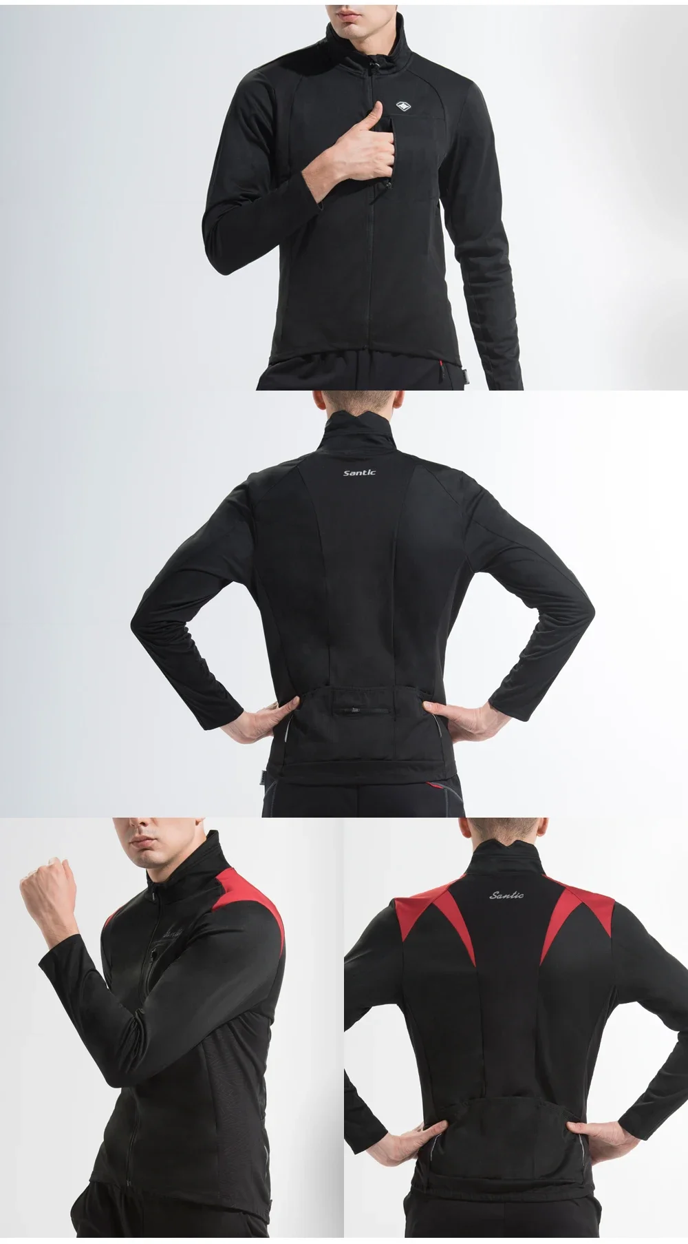 Santic الصوف MTB/الطريق دراجة جيرسي لي الشتاء الدراجات السترات يندبروف الحرارية الدافئة ركوب القمم طويلة الأكمام دراجة معطف رياضي Santic الصوف MTB/الطريق دراجة جيرسي لي الشتاء الدراجات السترات يندبروف الحرارية الدافئة ركوب القمم طويلة الأكمام دراجة معطف رياضي