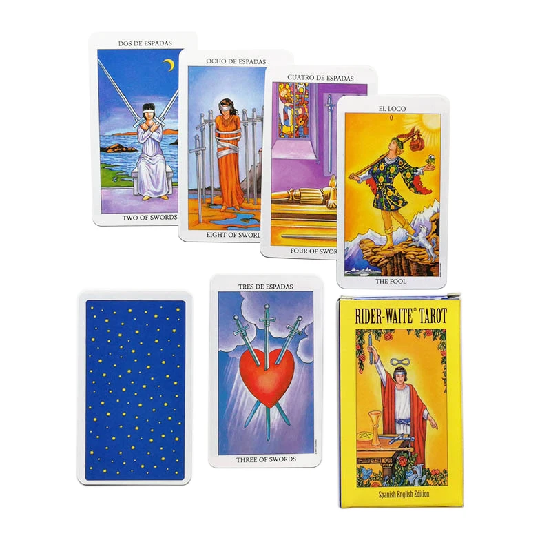Cartes de tarot Rider Waite pour enfant et adulte, jeu de prédiction du destin, classique, espagnol, anglais, oracle, divertissement 4