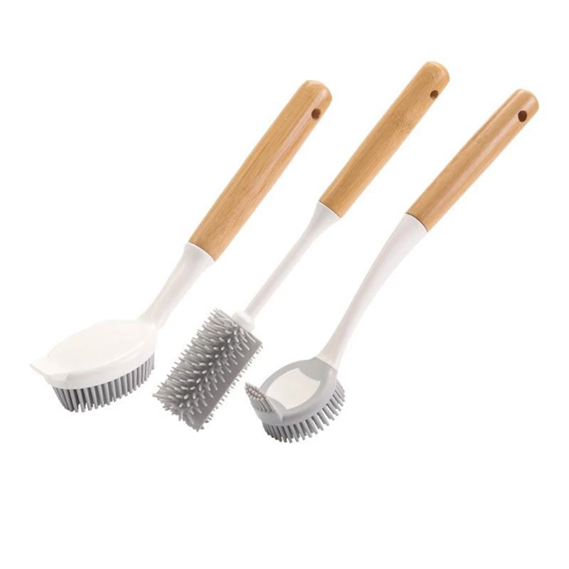 Non Stick Dish Pan Brush With Bamboo Handle, Dishwashing And Cleaning Double Head Pan Brush And Cup Brush
Non Stick Dish Pan Brush With Bamboo Handle, Dishwashing And Cleaning Double Head Pan Brush And Cup Brush