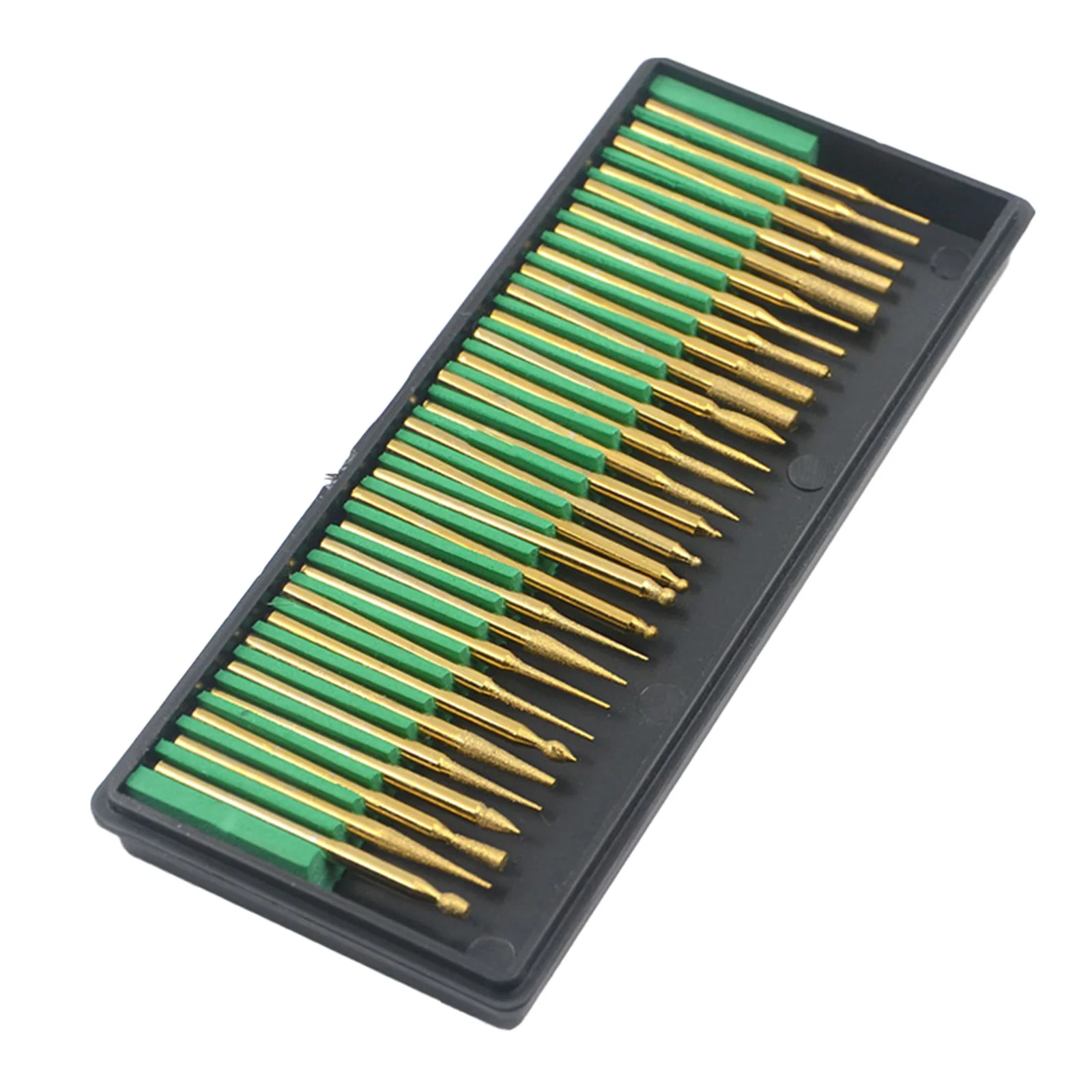 30pcs Diamond Burring Bit Titanium-Coated Rotary File Burs Polishing Head 3mm Shank For Stone Glass Stone Grinding Rotary Tool
30pcs Diamond Burring Bit Titanium-Coated Rotary File Burs Polishing Head 3mm Shank For Stone Glass Stone Grinding Rotary Tool