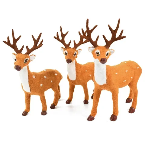 

1Pc Plush Reindeer Christmas Deer Doll Xmas Elk Simulation Christmas Decorations For Home Merry Christmas Gift New Year Ornament