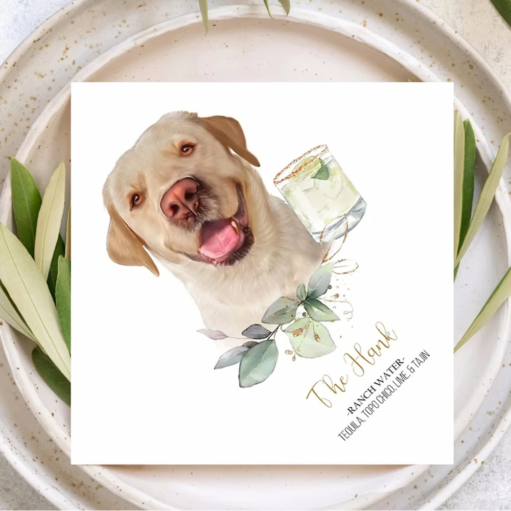 

50pcs Dog Cocktail Napkins, Wedding Napkins Personalized, Wedding Decor, Cocktail Napkins, I Do Too, Dog Napkins