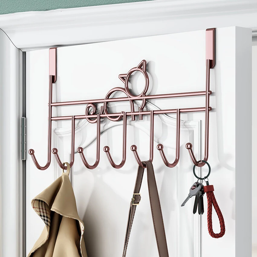 

Hooks Over The Door Home Bathroom Organizer Rack Durable Carbon Steel Hanging Row Hook Holder Clothes Coat Towels Hanger Rack