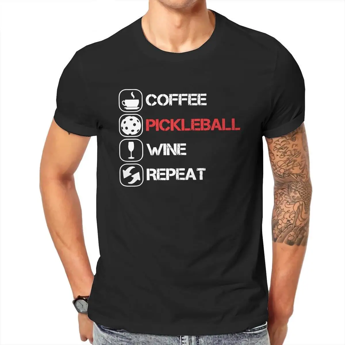 Hipster Coffee Pickleball Wine Repeat T-Shirts for Men Round Neck Cotton T Shirts Short Sleeve Tee Shirt Big Size Clothing
Hipster Coffee Pickleball Wine Repeat T-Shirts for Men Round Neck Cotton T Shirts Short Sleeve Tee Shirt Big Size Clothing