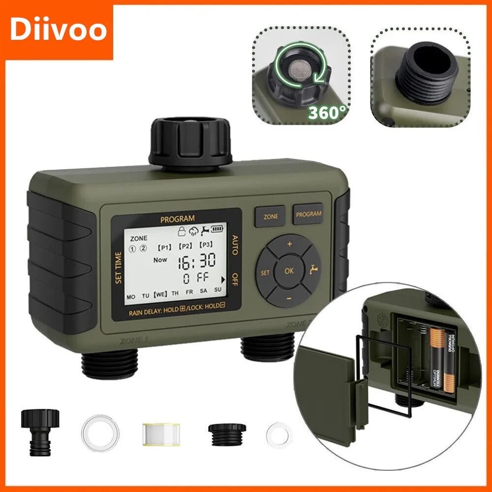 

Diivoo-Garden Tool, Outdoor Timed Irrigation Timer, Automatic Sprinkler Controller, Programmable Valve, Hose Water Timer