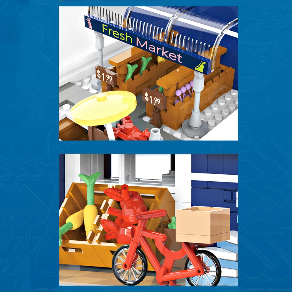 JQ10002 Creative Expert Street Views European Market Street 1456pcs Mini Bricks Modular Model Building Blocks Gifts Decoration JQ10002 Creative Expert Street Views European Market Street 1456pcs Mini Bricks Modular Model Building Blocks Gifts Decoration