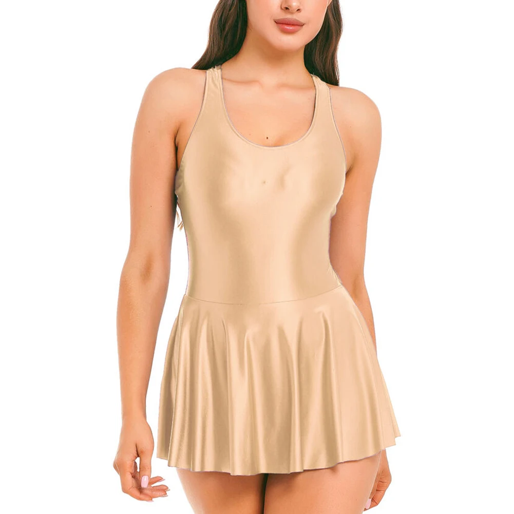 Women Tank Dresses Glossy Stretchy Sleeveless Solid Color Athletic Tennis Dress Nightwear Porno Clubwear Exotic Dresses
Women Tank Dresses Glossy Stretchy Sleeveless Solid Color Athletic Tennis Dress Nightwear Porno Clubwear Exotic Dresses