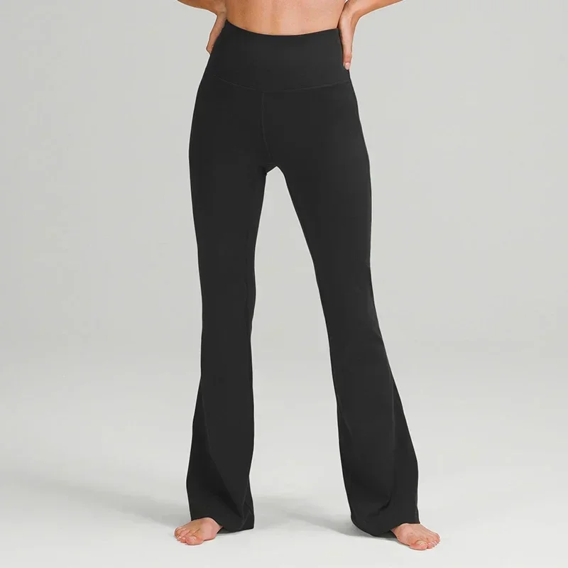 

Женские Эластичные расклешенные брюки Lulu с высокой талией, леггинсы для бега, спорта, фитнеса, йоги, облегающие Широкие штаны для пилатеса и танцев