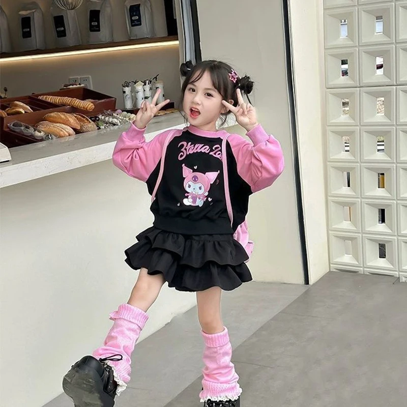 Sanrio Kawaii Anime Kuromi Spring Autumn Children Sports Suit Cute Cartoon Leisure Long-Sleeved Hoodie Cake Skirt Gifts Girls
Sanrio Kawaii Anime Kuromi Spring Autumn Children Sports Suit Cute Cartoon Leisure Long-Sleeved Hoodie Cake Skirt Gifts Girls
