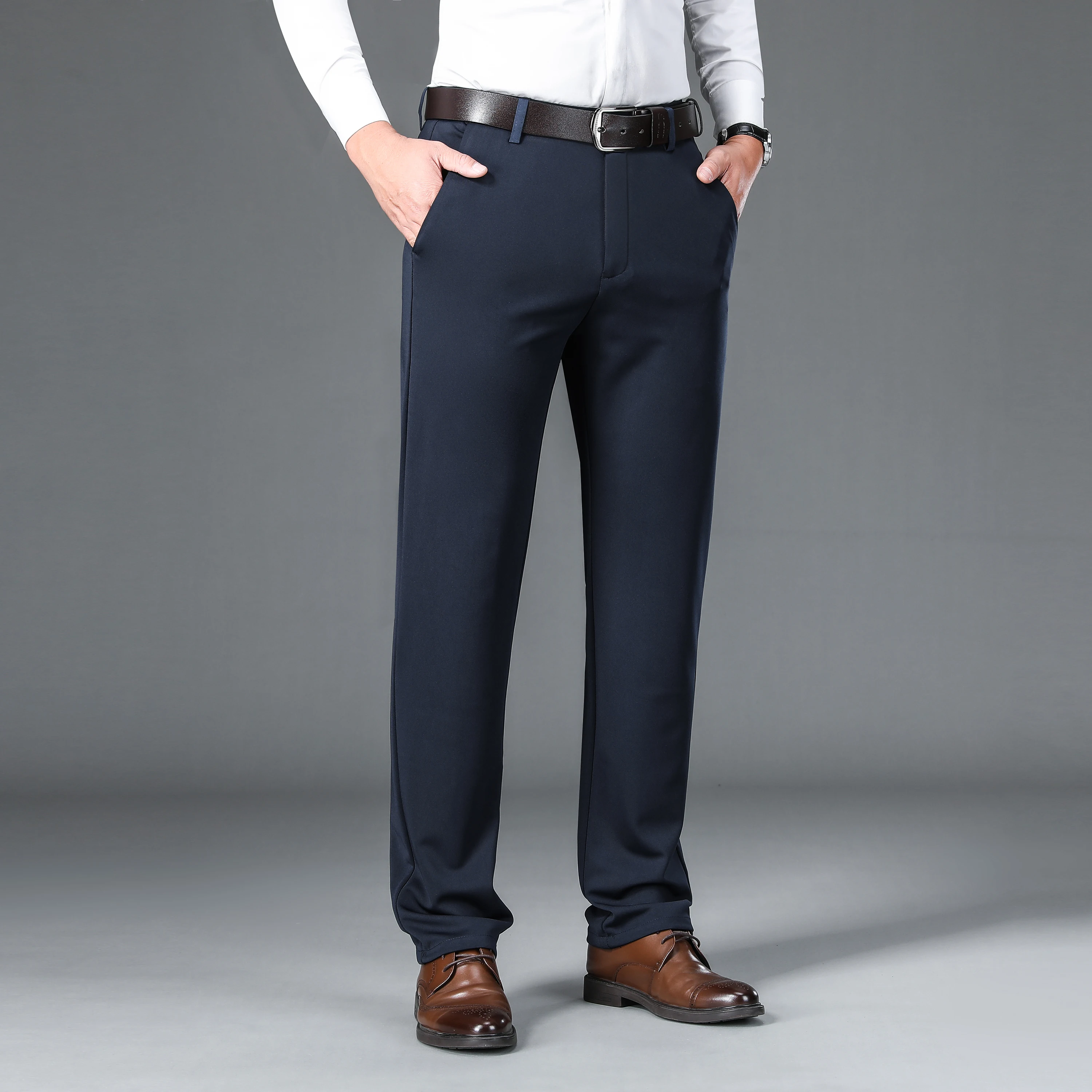 2024 Spring Autumn Men Business Casual Straight Pants Gray Blue Navy Cool Elastic Fabric Trousers Male Officer Fashion OOTD Look
2024 Spring Autumn Men Business Casual Straight Pants Gray Blue Navy Cool Elastic Fabric Trousers Male Officer Fashion OOTD Look