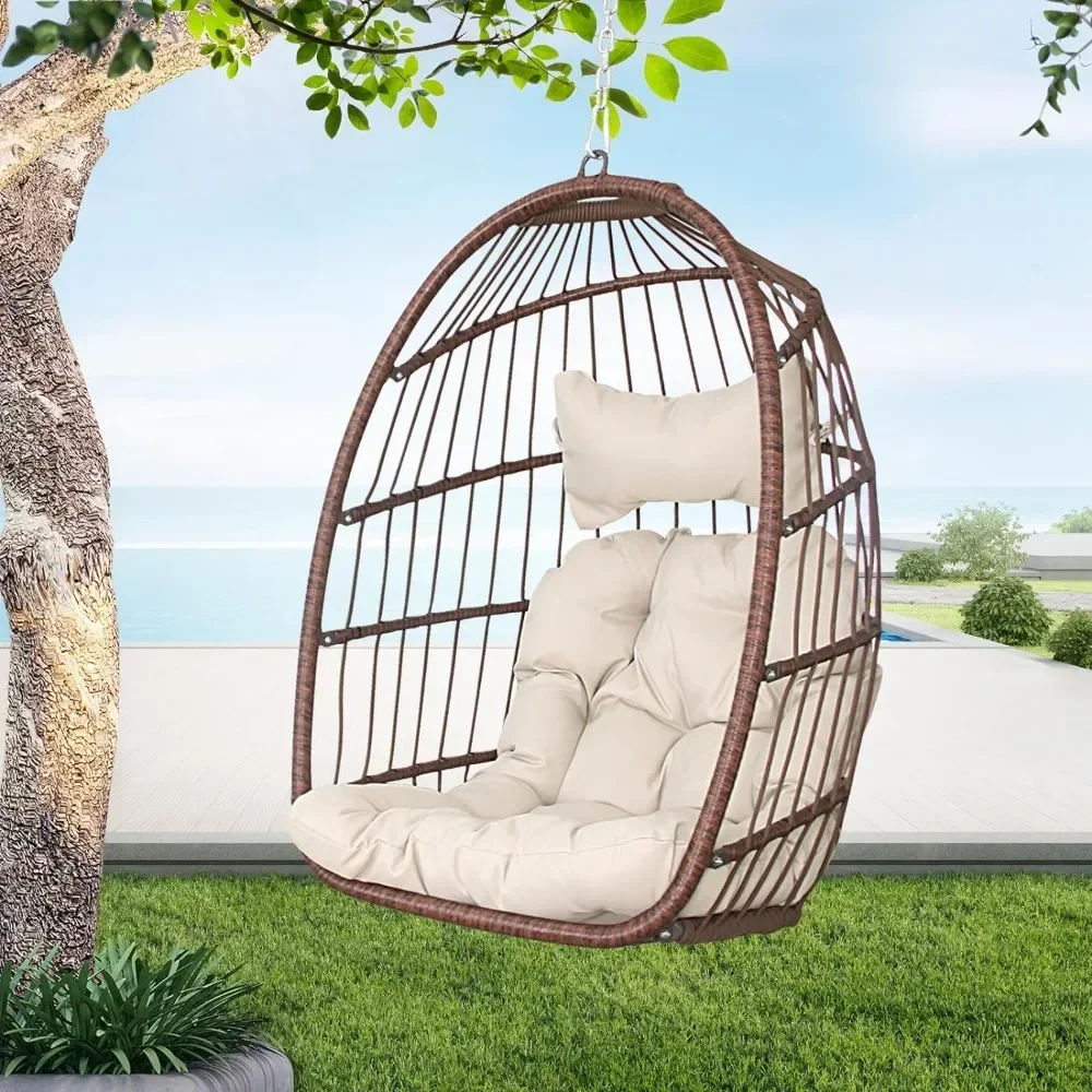 Egg Chair Without Stand, Basket Swing Hanging Chair with UV Resistant Cushions 265lbs Capaticy, Outdoor Patio Egg Chair
Egg Chair Without Stand, Basket Swing Hanging Chair with UV Resistant Cushions 265lbs Capaticy, Outdoor Patio Egg Chair
