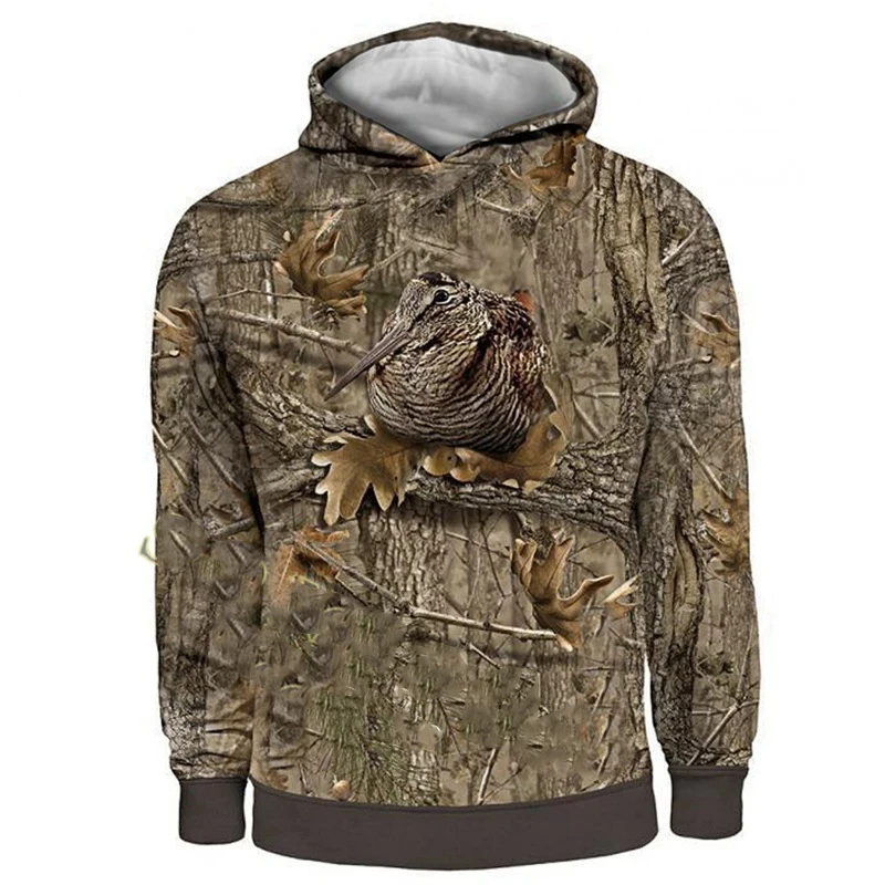 

Man 3D Hoodies Fashion Camo Hunting Animals Bird Streetwear Hooded Sweatshirts Long Sleeve Casual Pullover Men's Hoody