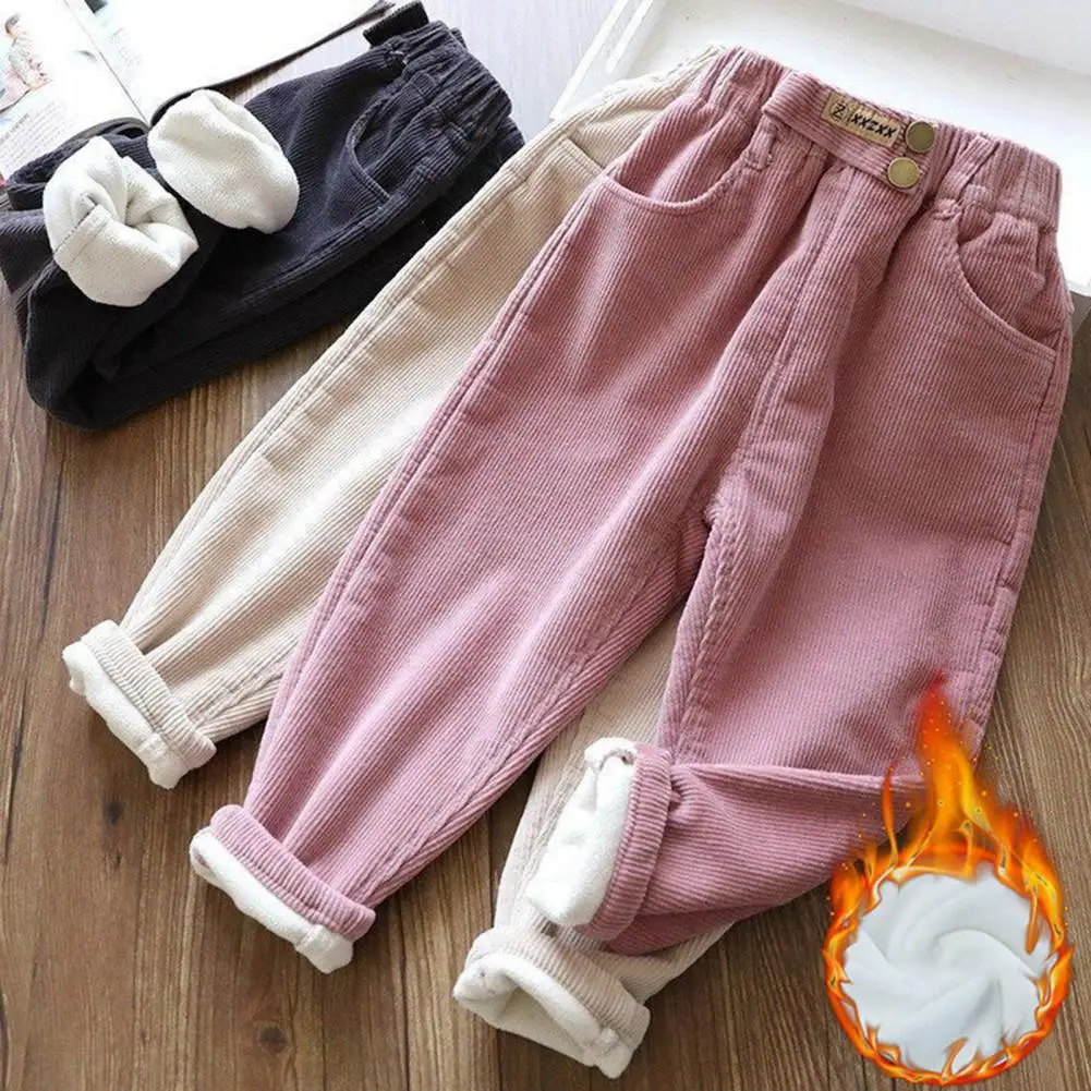 Girls Pants with Pocket Cozy Corduroy Girls' Pants with Fleece Lining Elastic Waist Pockets for Fall Winter Warm for Casual
Girls Pants with Pocket Cozy Corduroy Girls' Pants with Fleece Lining Elastic Waist Pockets for Fall Winter Warm for Casual