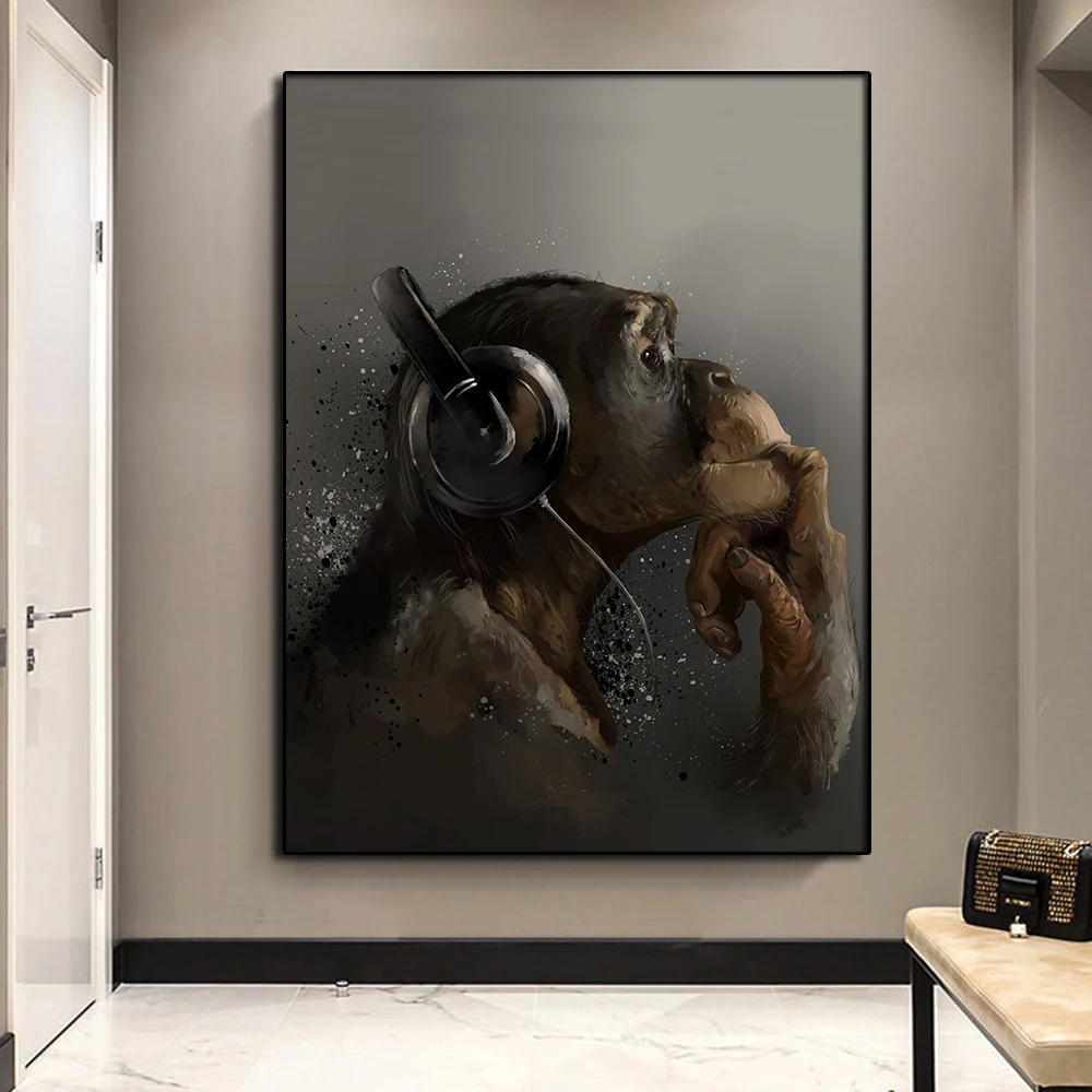 Nordic Music Monkey Posters Canvas Paintings Abstract Animals With Headphones Wall Art Pictures For Living Room Home Decoration
Nordic Music Monkey Posters Canvas Paintings Abstract Animals With Headphones Wall Art Pictures For Living Room Home Decoration