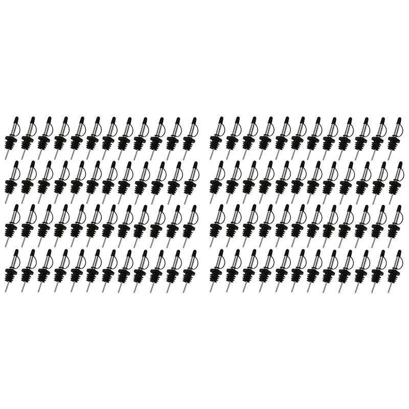 96Pack Liquor Pourers, Stainless Steel Bottle Pourers Tapered Spout, With Siamese Rubber Dust Caps, 3/4Inch Bottle Mouth
96Pack Liquor Pourers, Stainless Steel Bottle Pourers Tapered Spout, With Siamese Rubber Dust Caps, 3/4Inch Bottle Mouth