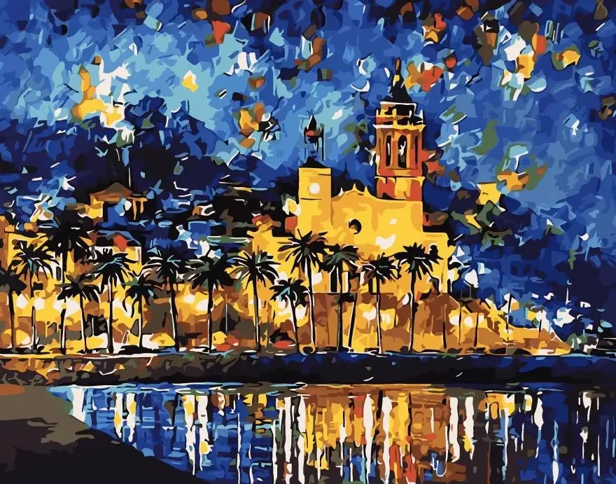 Цифровой акриловый цветочный Рисунок «тюльпан» для самостоятельной сборки, пейзажная живопись с ручным наполнением, 23082