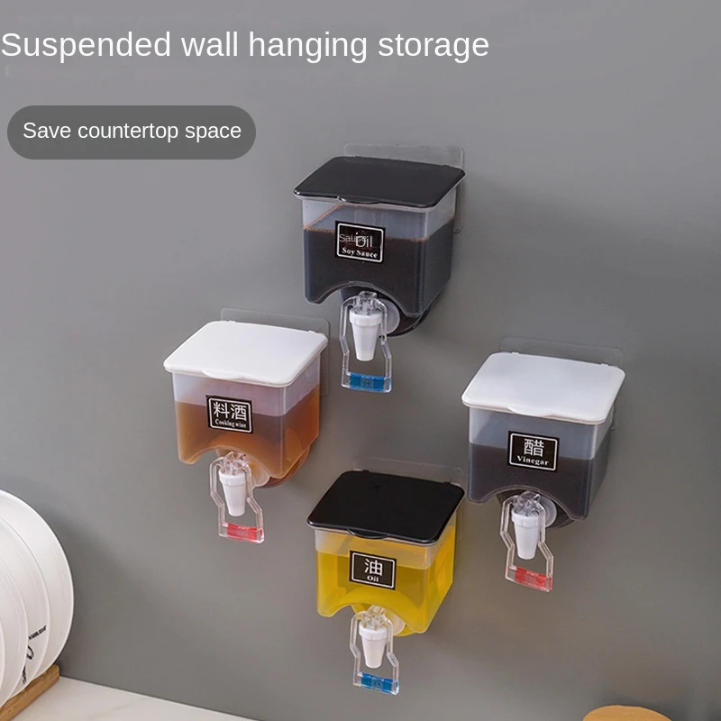 Wall-mounted Seasoning Box with Faucet Kitchen Seasoning Storage Box Large Capacity Soy Sauce Vinegar Seasoning Tank Spice Rack
Wall-mounted Seasoning Box with Faucet Kitchen Seasoning Storage Box Large Capacity Soy Sauce Vinegar Seasoning Tank Spice Rack