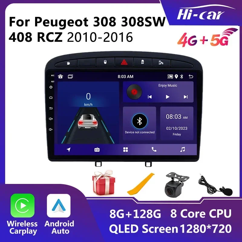 

Android Car StereoRadio for Peugeot 308 308SW 408 RCZ 2010-2016 2 Din Car Gps Navigation Car Multimedia Player Autoradio Audio