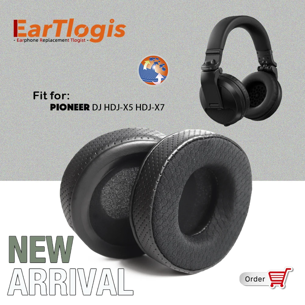 

EarTlogis New Arrival Replacement Ear Pads for Pioneer DJ HDJ-X5 HDJ-X7 Headset Earmuff Cover Cushions Earpads