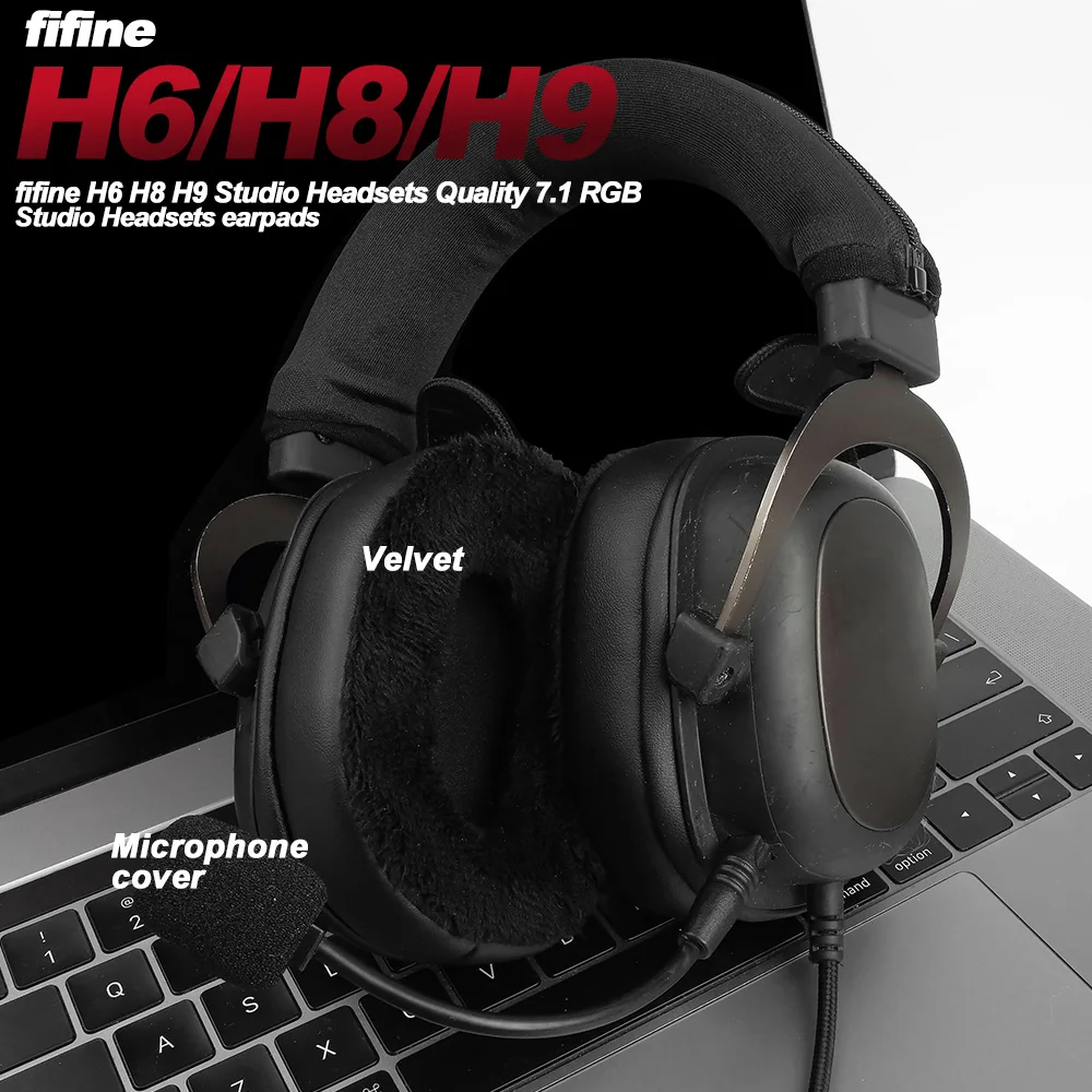 Earphone pads For Fifine H6 H8 H9 H13 H16 7.1 replacement Earpads headphones Earmuffs Soft Mesh Memory Covers Sponge Protein Earphone pads For Fifine H6 H8 H9 H13 H16 7.1 replacement Earpads headphones Earmuffs Soft Mesh Memory Covers Sponge Protein