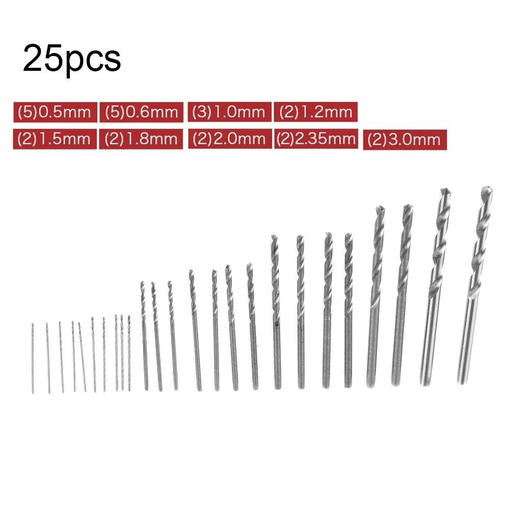 Tool Part Drill Bit 0.5mm-3mm 25Pcs Durable HSS Micro Mini For Pcb Crafts Jewelry Making Low Cutting Resistance
Tool Part Drill Bit 0.5mm-3mm 25Pcs Durable HSS Micro Mini For Pcb Crafts Jewelry Making Low Cutting Resistance